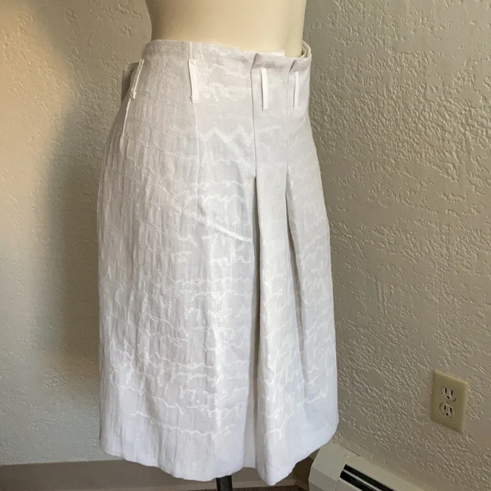𝅺ANNETTE GORTZ cotton/linen pleated hi low  skirt SZ 34. Germany